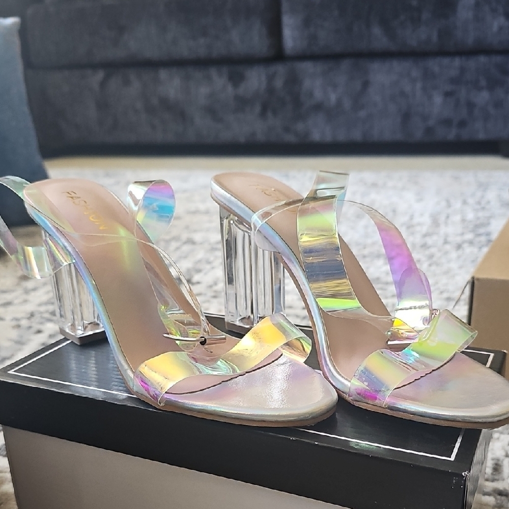 Transparent Iridescent Heels